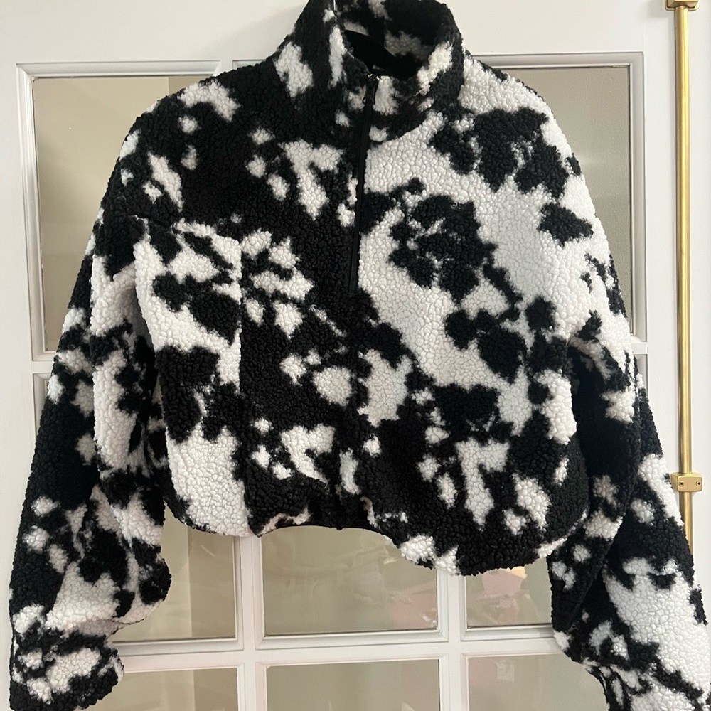 Reebok Black and White Teddy Jacket